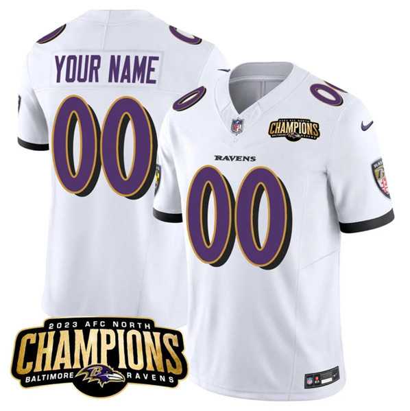 Men & Women & Youth Baltimore Ravens Active Player Custom White 2023 F.U.S.E. AFC North Champions Vapor Limited Jersey,We sell and wholesale Men & Women & Youth Baltimore Ravens Active Player Custom White 2023 F.U.S.E. AFC North Champions Vapor Limited Jersey on line form chian!